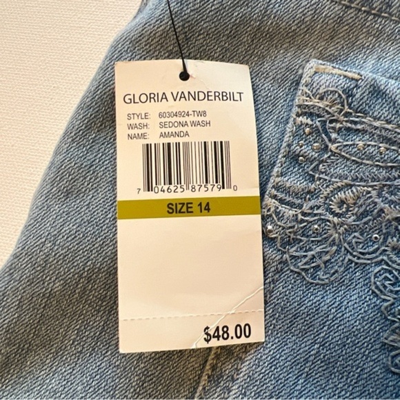NWT Gloria Vanderbilt Ladies' Amanda Denim Caprice Jeans Size 14 (A4) - Picture 9 of 9